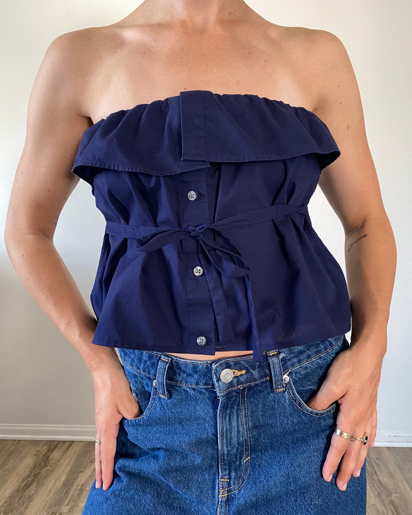 The Camille Top / Navy / Medium