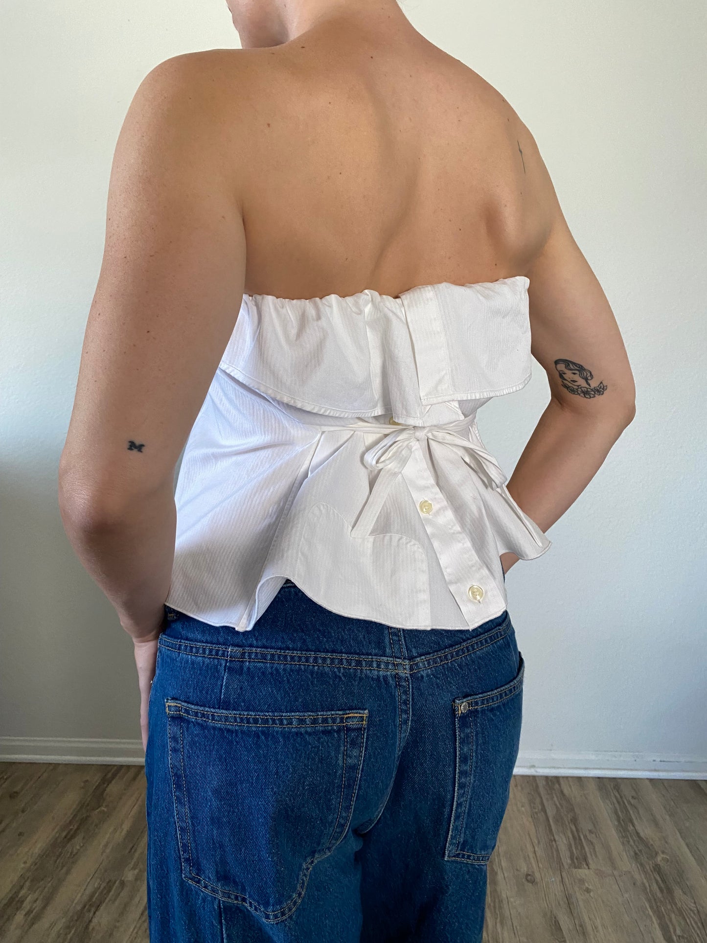 The Camille Top / White Rose/ Medium