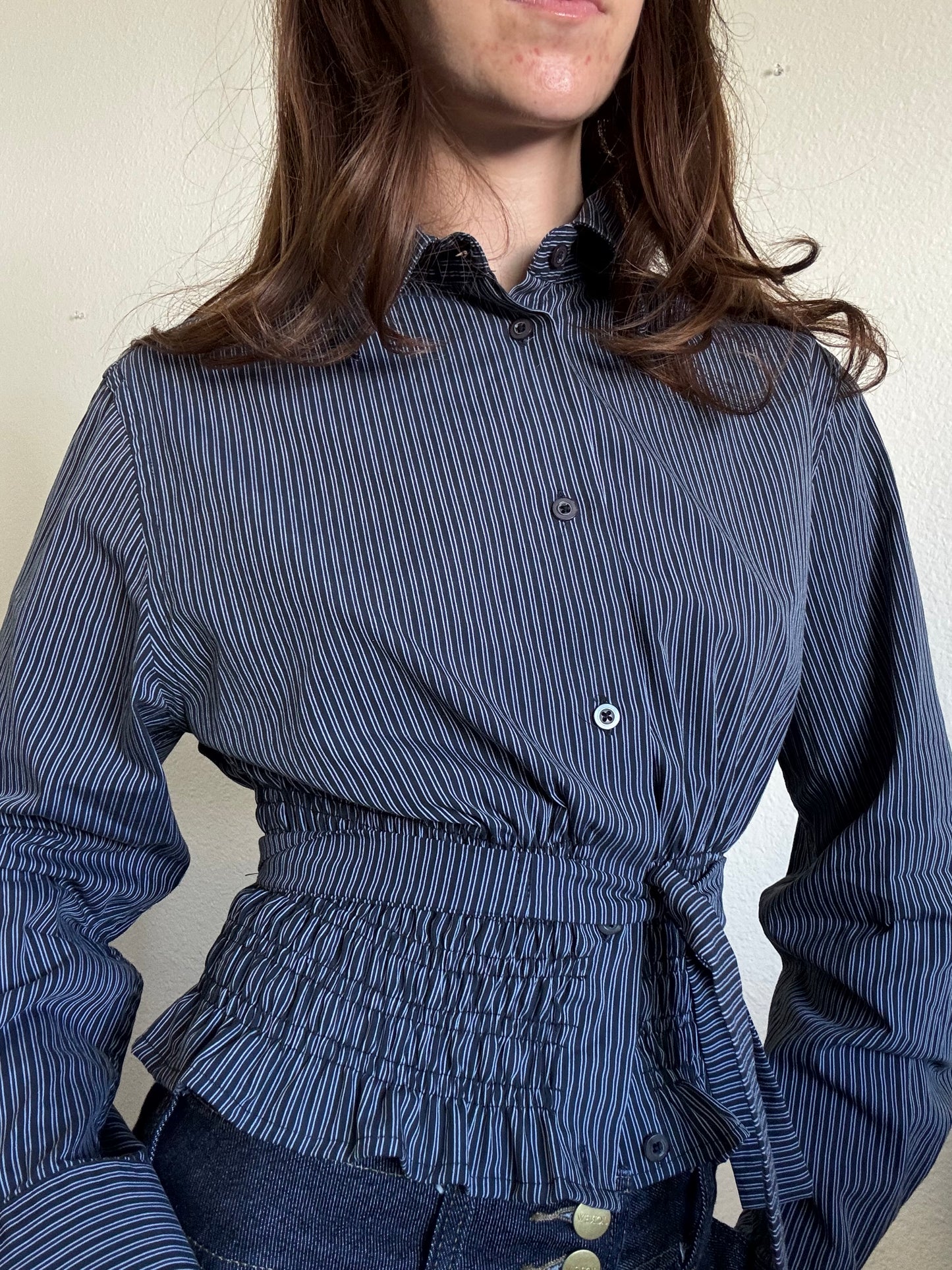 Marielle Top / Black & Gray Stripes