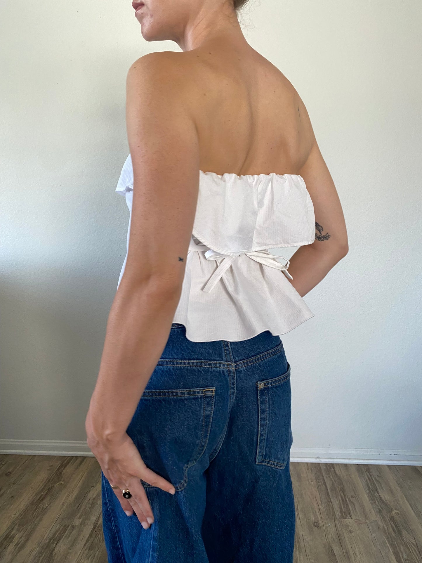 The Camille Top / White Rose/ Medium