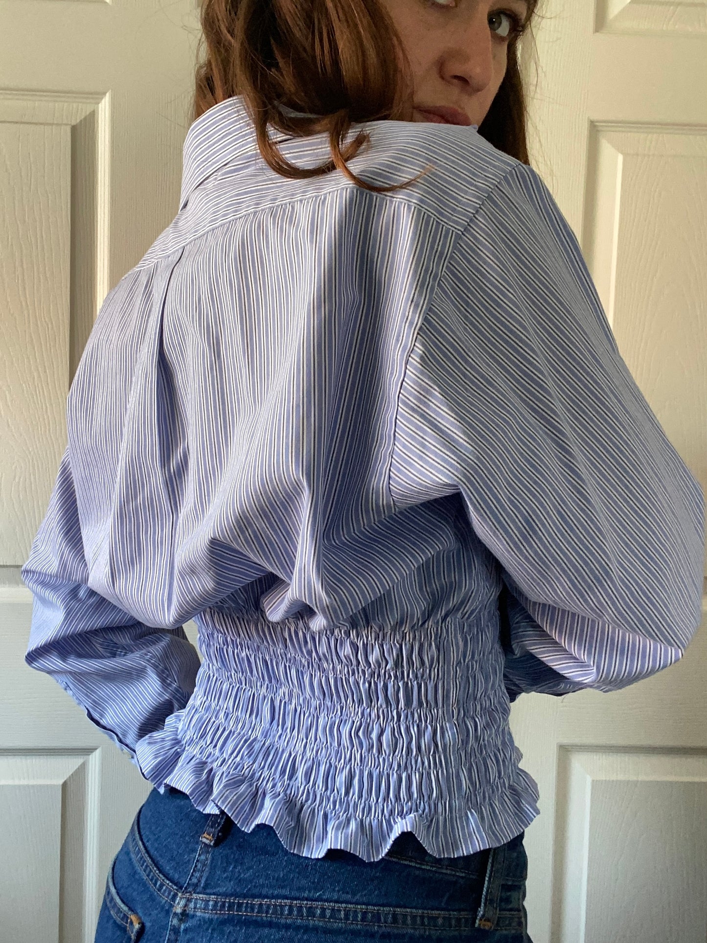 Marielle Top Light Blue Stripes M