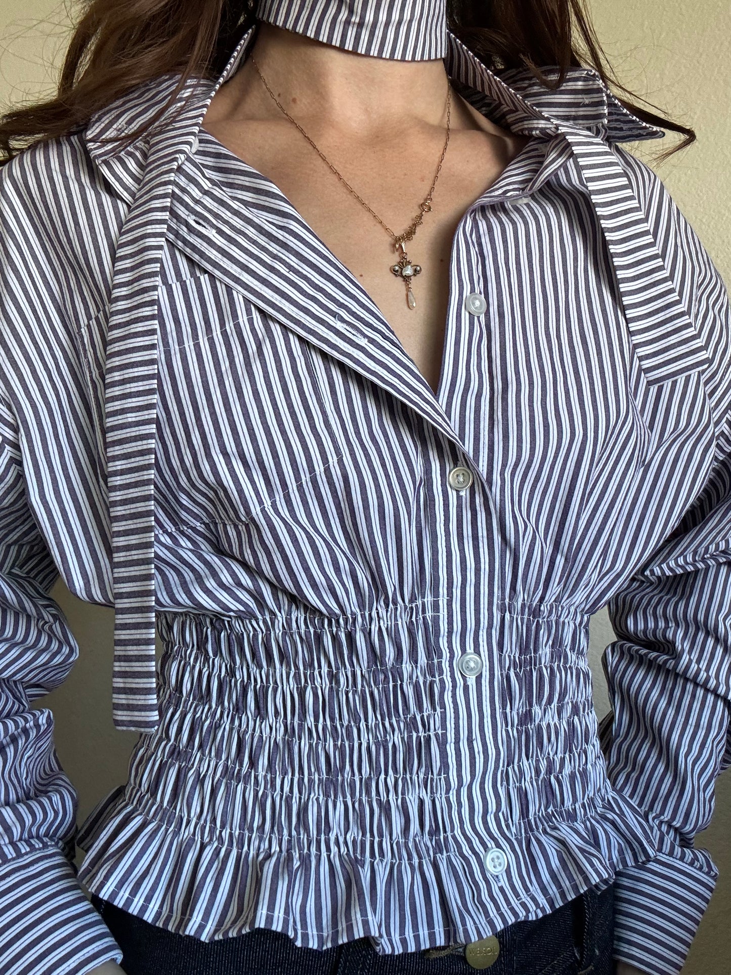 Marielle Top / Lavender Stripes