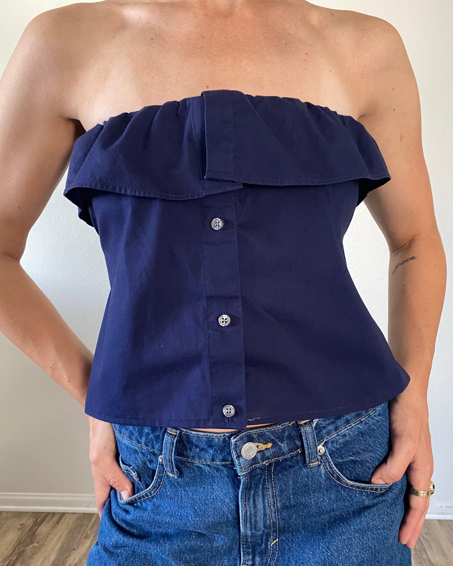 The Camille Top / Navy / Medium