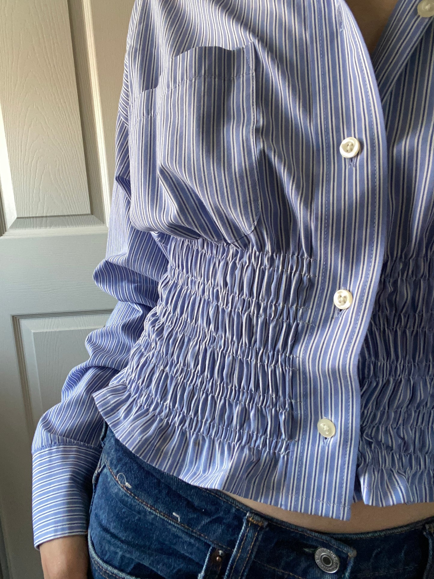 Marielle Top Light Blue Stripes M