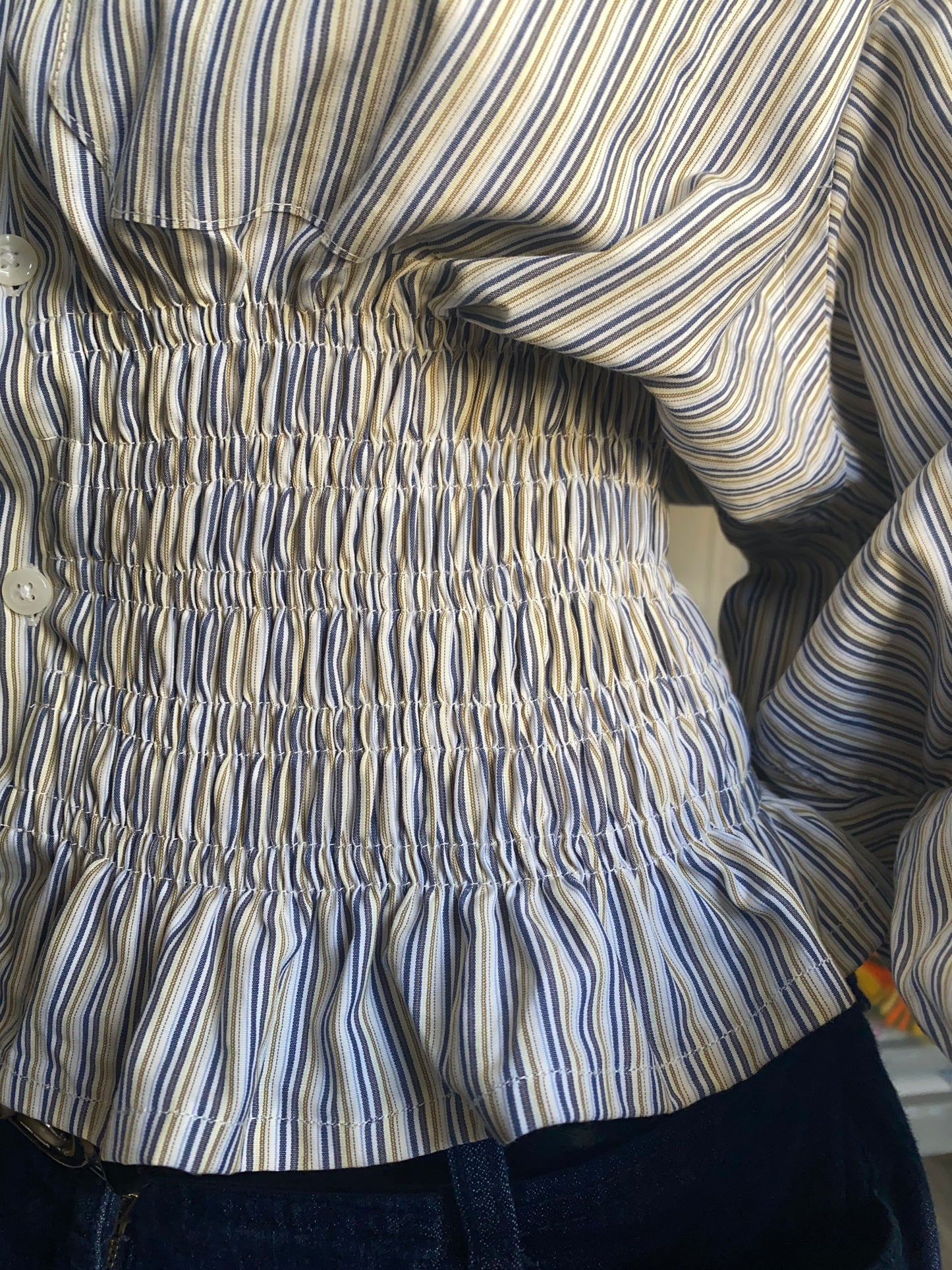 Marielle Top Light Earth Tone Stripes M