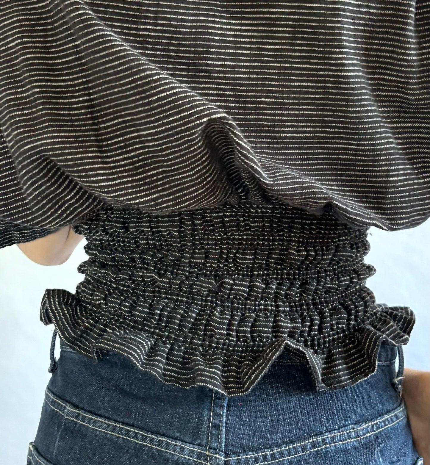 Marielle Top / Black Stripes Short Sleeve/ M