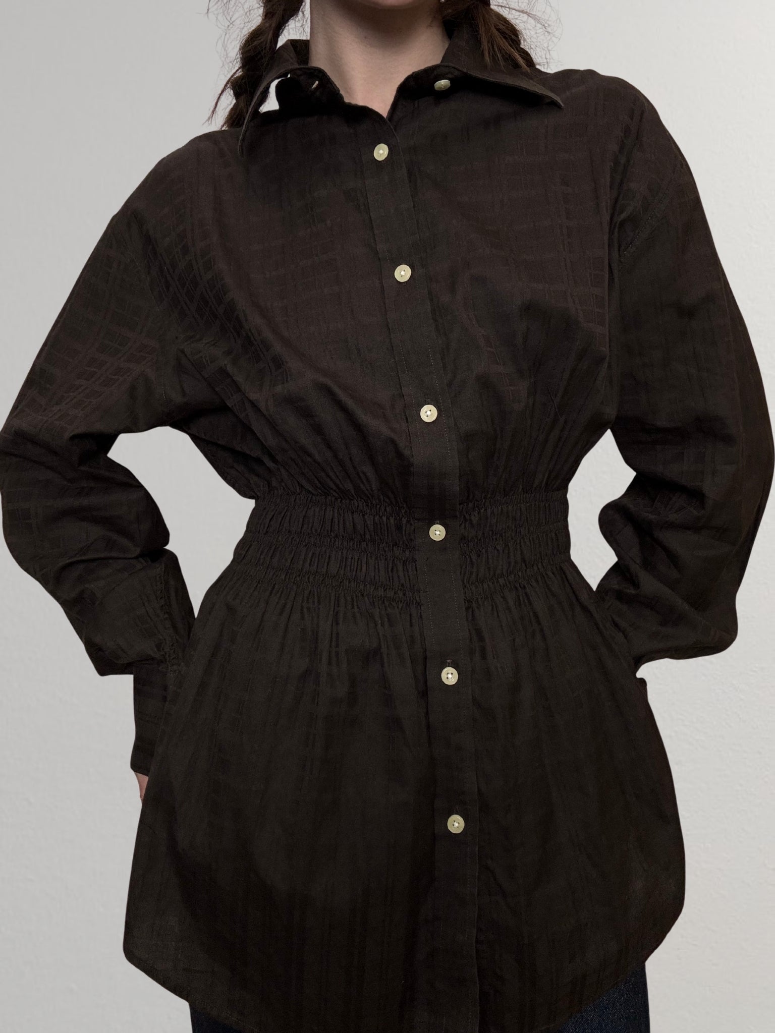 Marielle Top / Brown Squares M/L