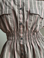 Elodie Top in Mousy Brown & Pink Stripes (L/XL)