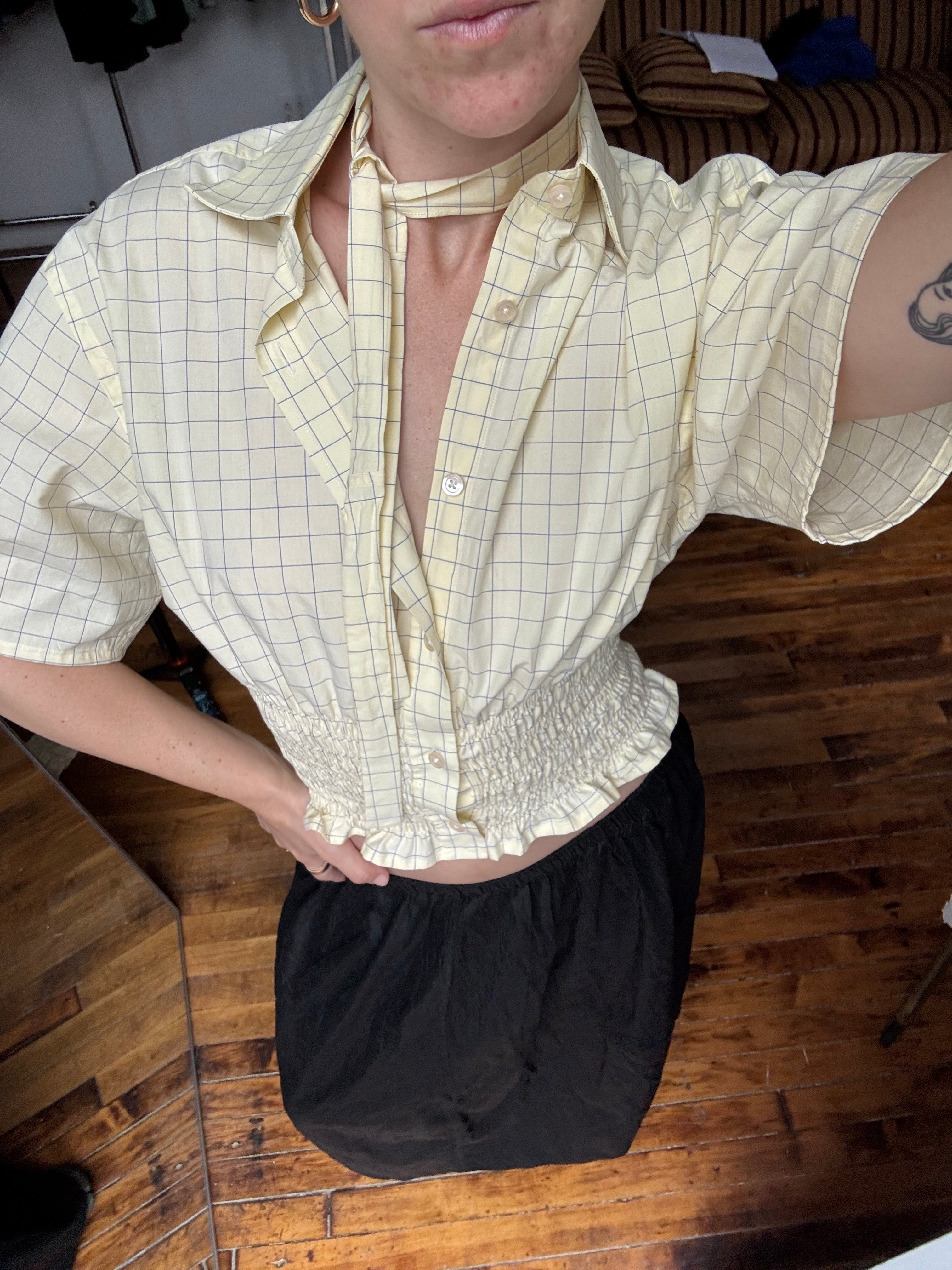 Marielle Top / Yellow Squares (S-M)
