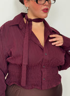 Marielle Top in WINE STRIPES (1X)