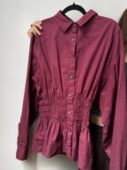 Marielle Top / Burgundy Polka Dots / XL- 1X