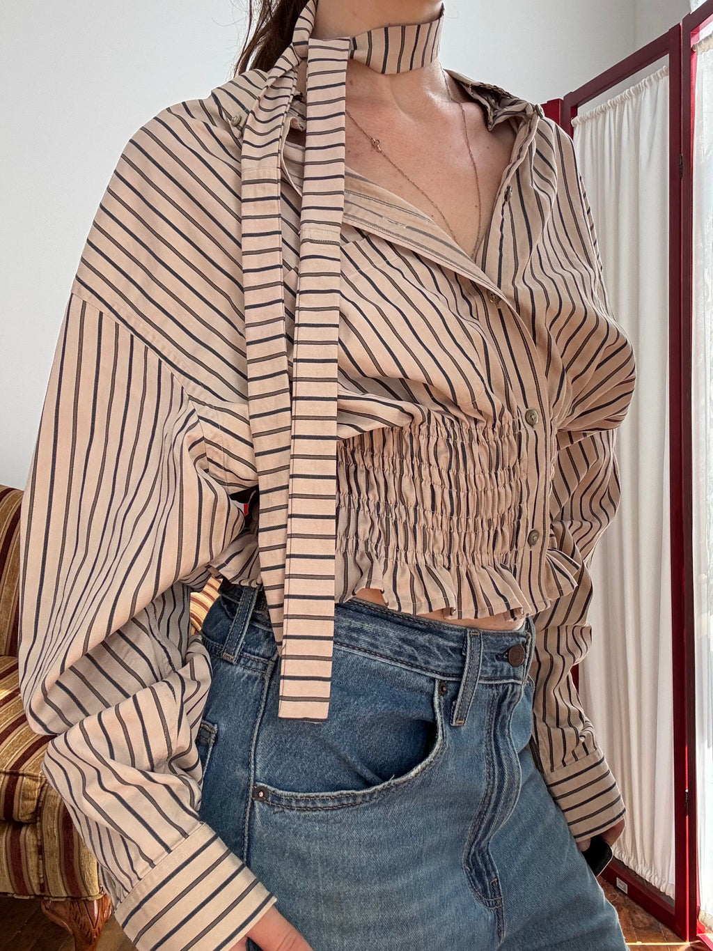 Marielle Top / Tan Stripes (M-XL)