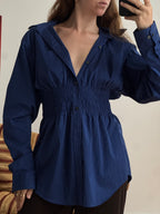 Elodie Top in Blue Stripes (M)