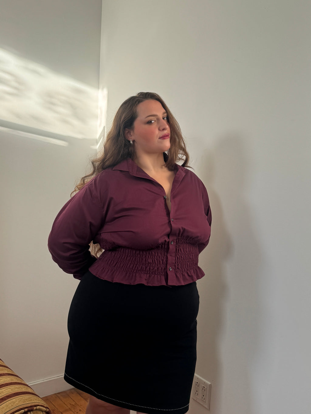 Marielle Top in BURGUNDY (1X-2X)