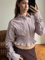 MARIELLE TOP in Raspberry Stripes (XS/S & Short Torso)