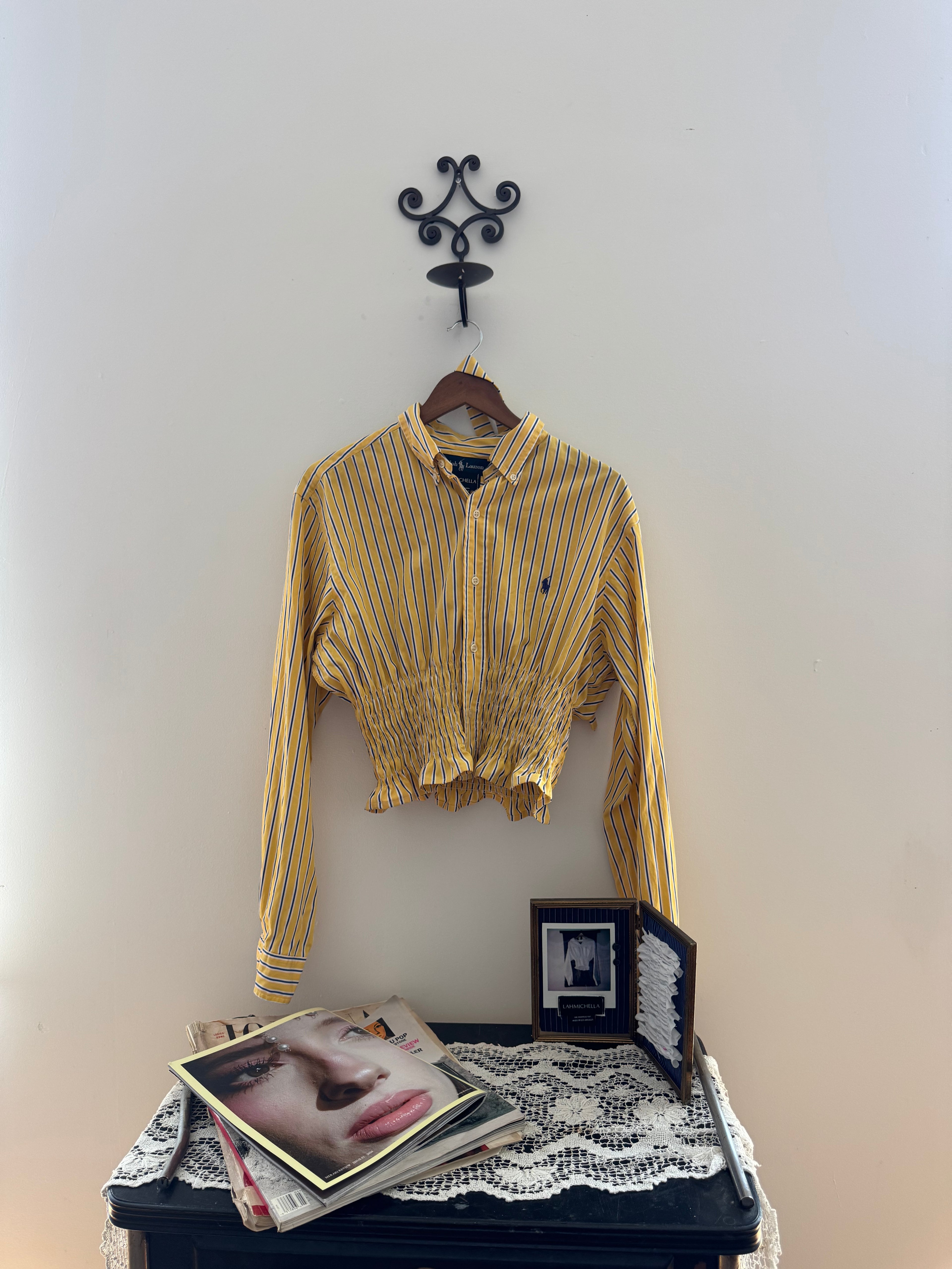 Marielle Top / Yellow & Blue Stripes (M)