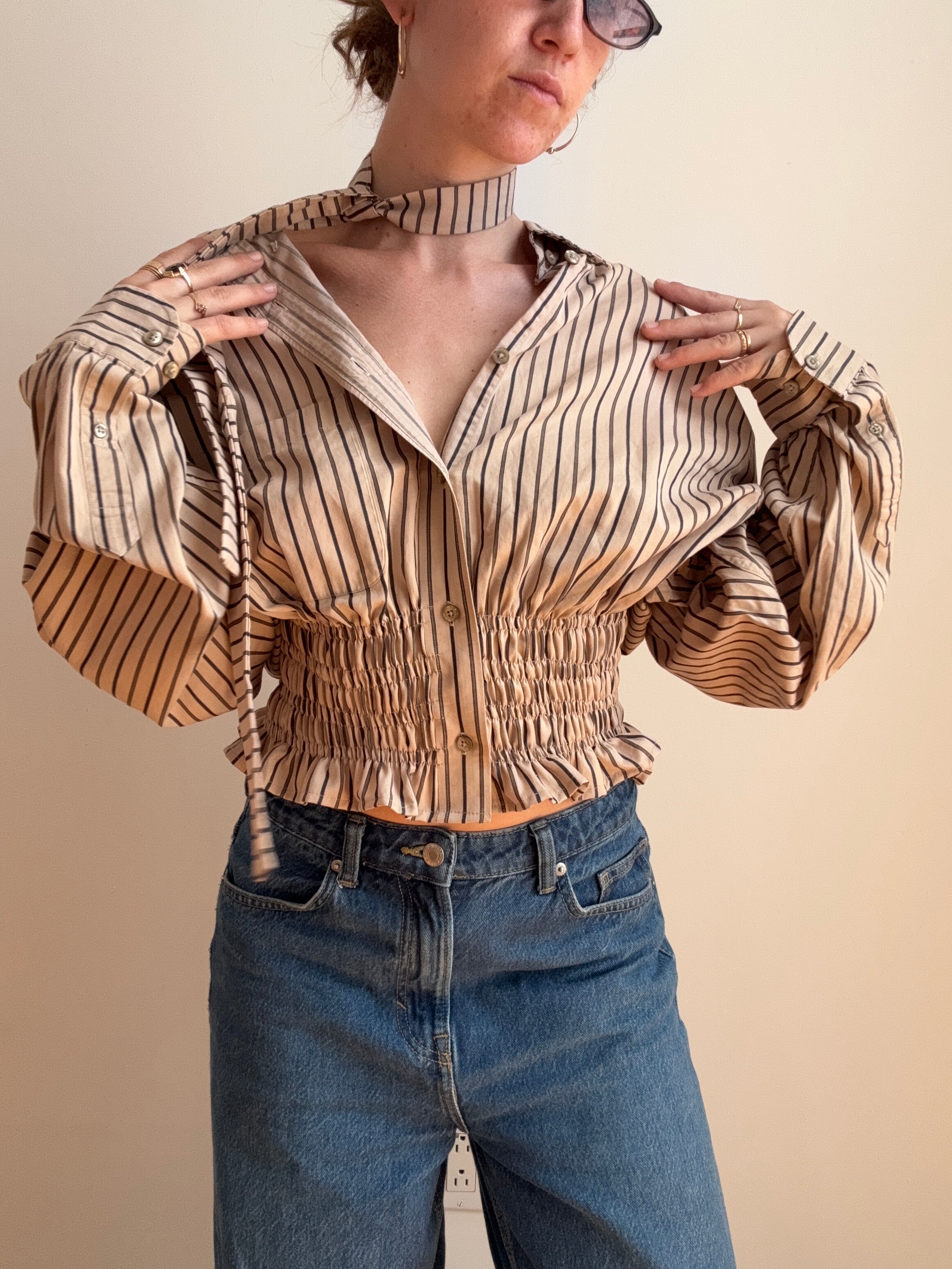 Marielle Top in Tan Stripes (M-XL)