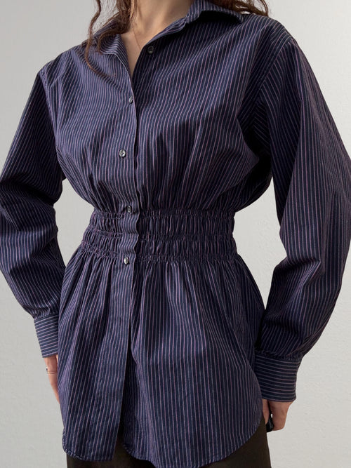 Marielle Top / Black & Purple Stripes M/L