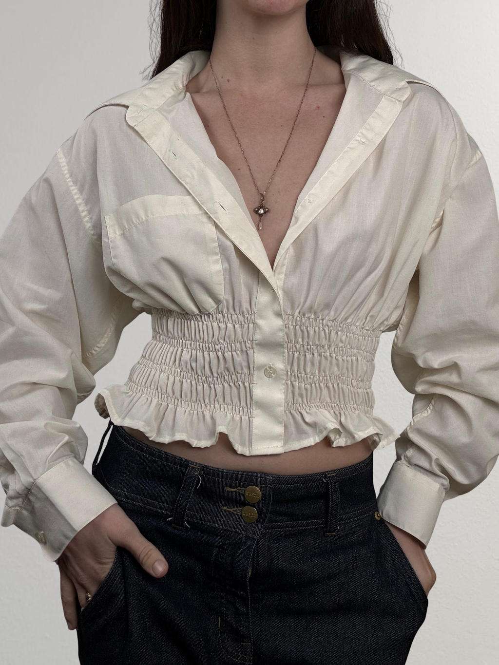 Marielle Top / Ivory (Sheer) M/L