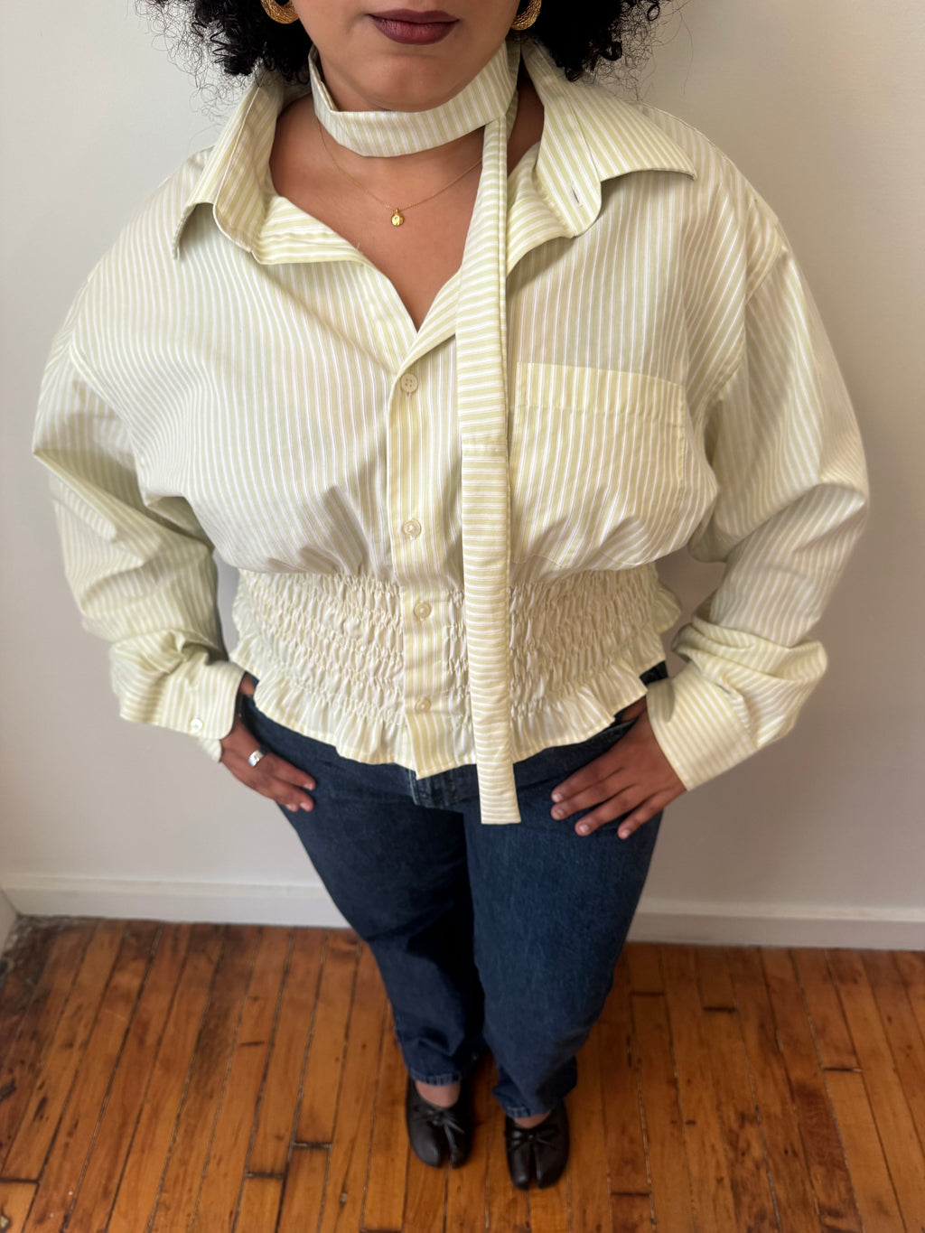 Marielle Top in Citrus Green Stripes (XL-1X)