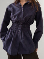 Marielle Top / Black & Purple Stripes M/L