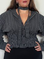Marielle Top in SHADOW Stripes (1X-2X & TALL)