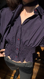 Marielle Top in Textured Purple (L-XL)