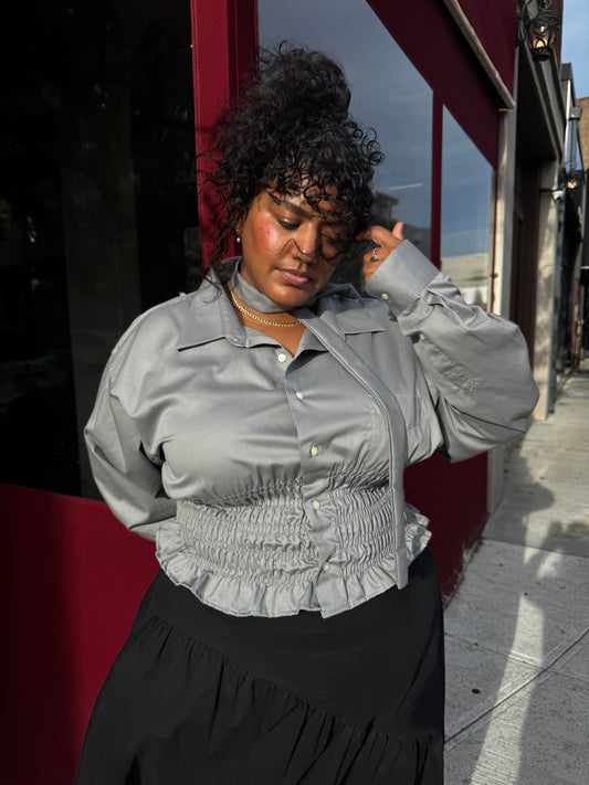 Marielle Top / Silvery Gray / 1X-2X