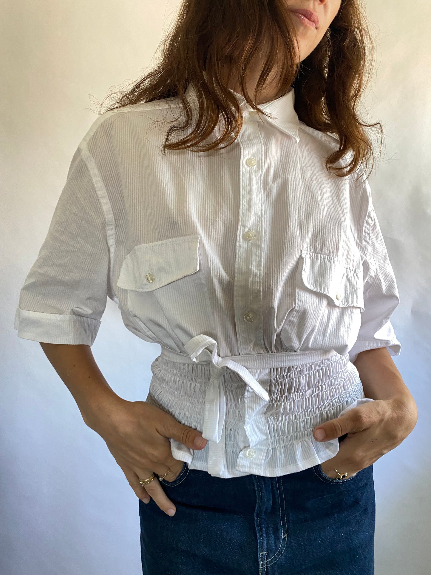Marielle Top / White Short Sleeve/ M