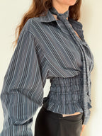 MARIELLE TOP in BLUE Stripes (M/L)