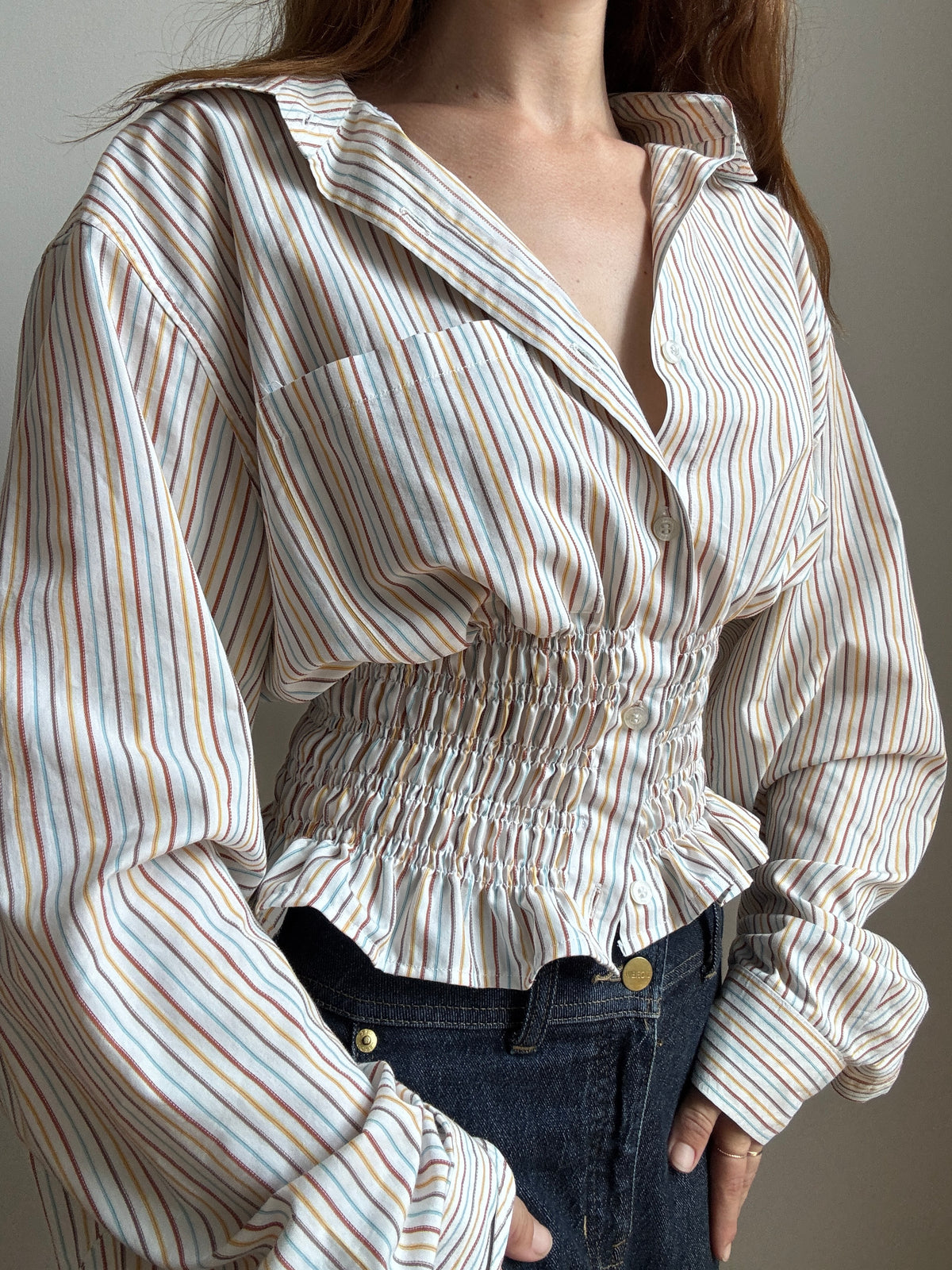 MARIELLE TOP in Whimsy Stripes (M/L)
