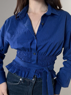 Marielle Top / Blue Pinstripes XS/S