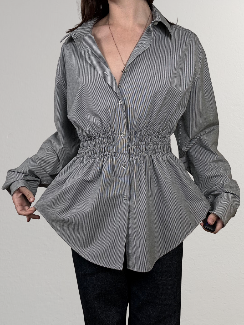 Marielle Top / Gray Stripes M/L