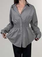 Marielle Top / Gray Stripes M/L