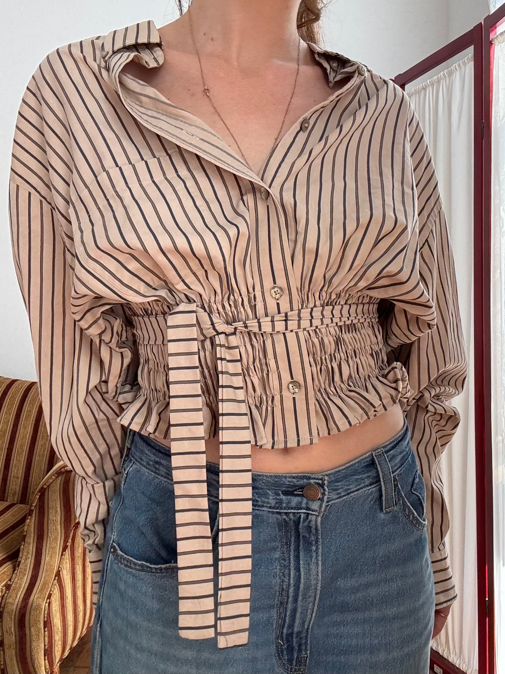Marielle Top / Tan Stripes (M-XL)