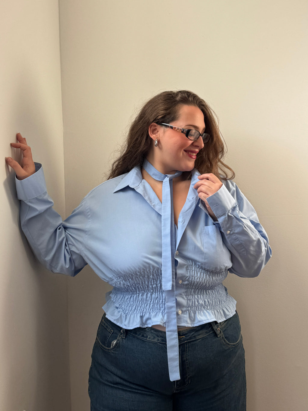 Marielle Top in BABY BLUE (XL-1X)