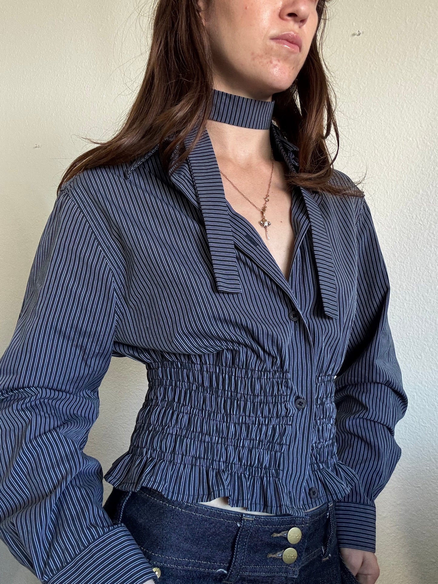 Marielle Top / Black & Gray Stripes