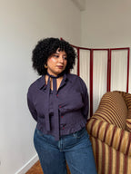Marielle Top in Textured Purple (L-XL)