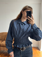 MARIELLE TOP in Blue Plaid (M/L)