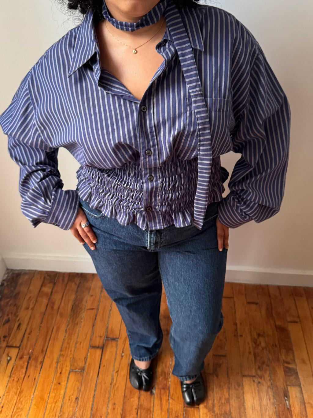 Marielle Top in Blue Stripes (L-XL)