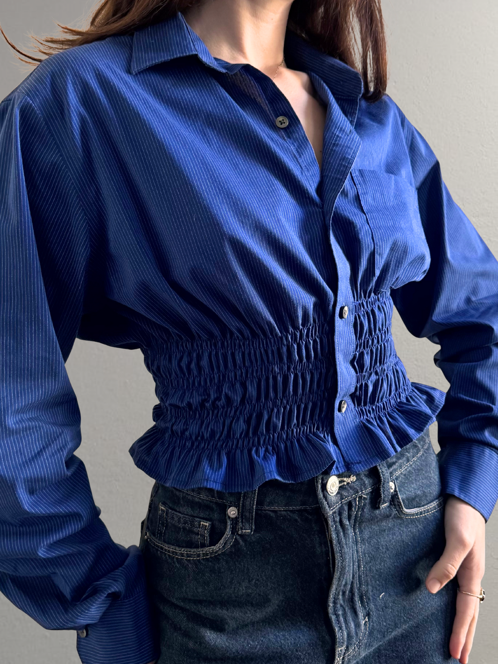 Marielle Top / Blue Pinstripes XS/S