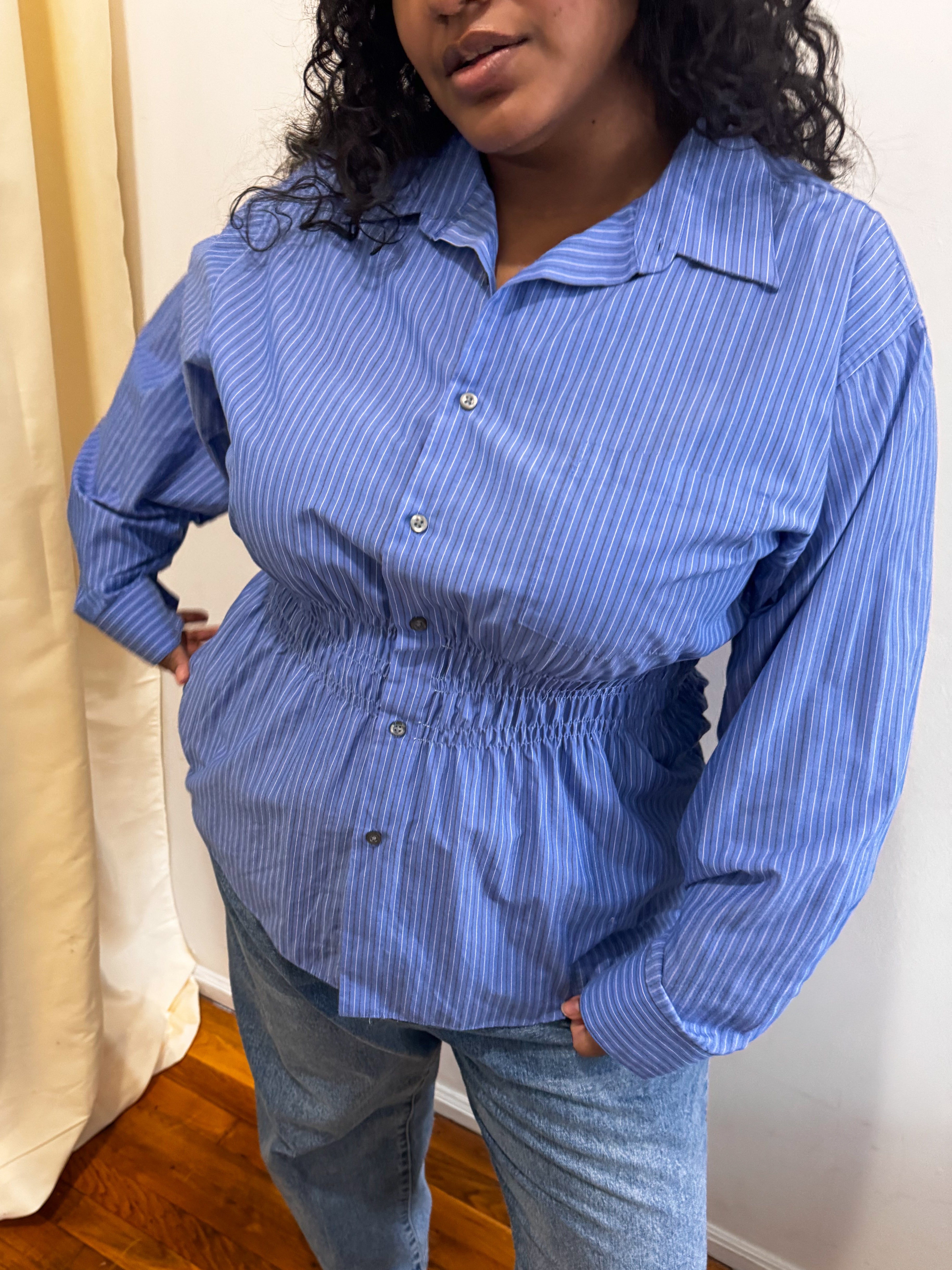 Marielle Top / Light Blue Stripes XL-1X