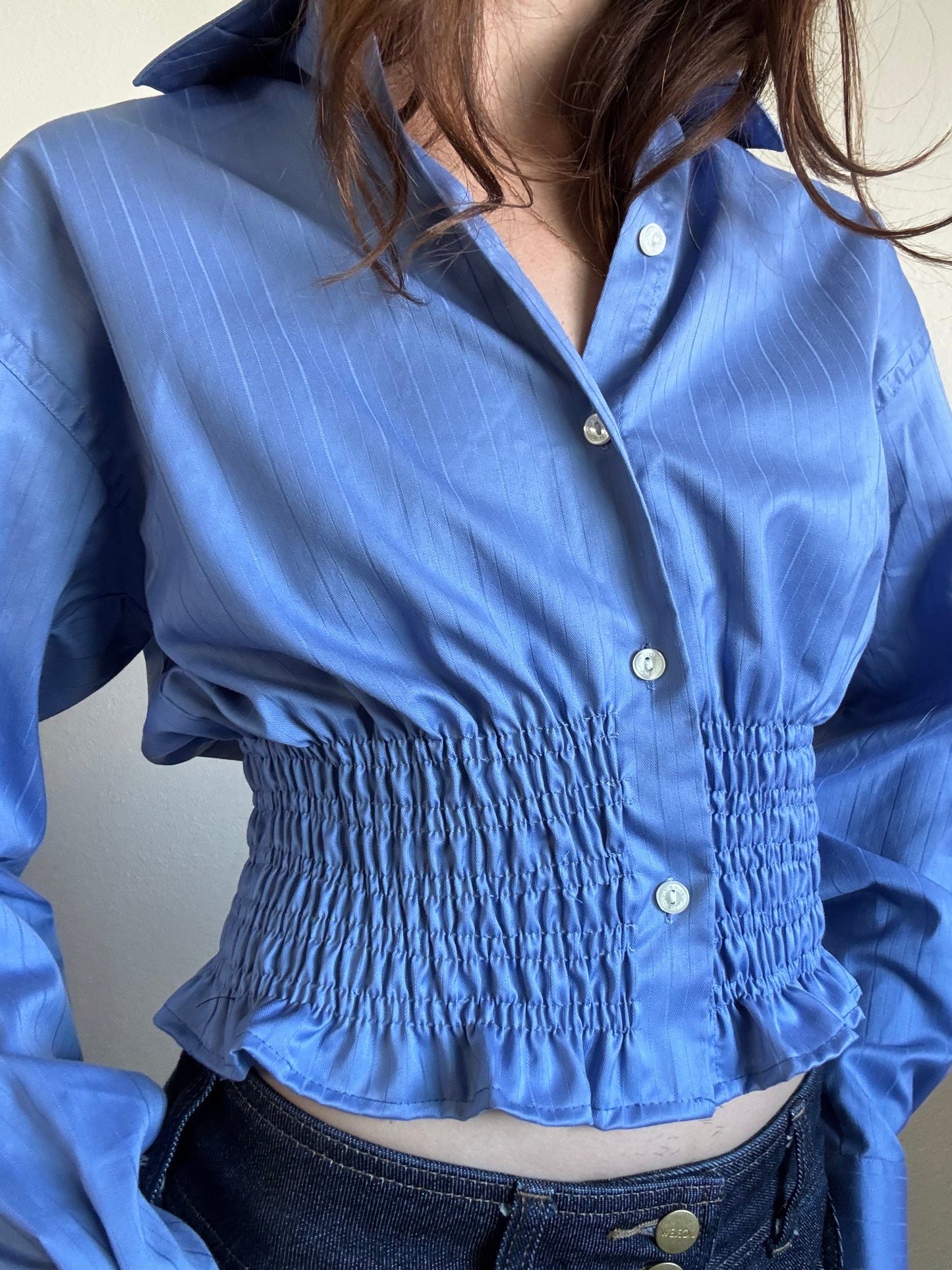 Marielle Top / Sheen Slate Stripes