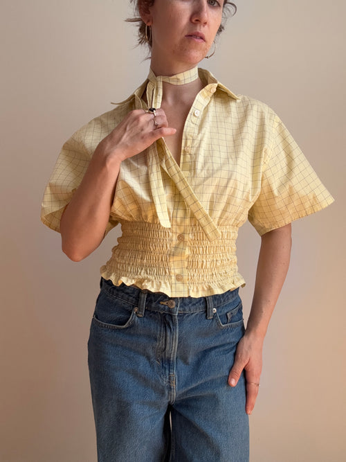 Marielle Top / Yellow Squares (S-M)