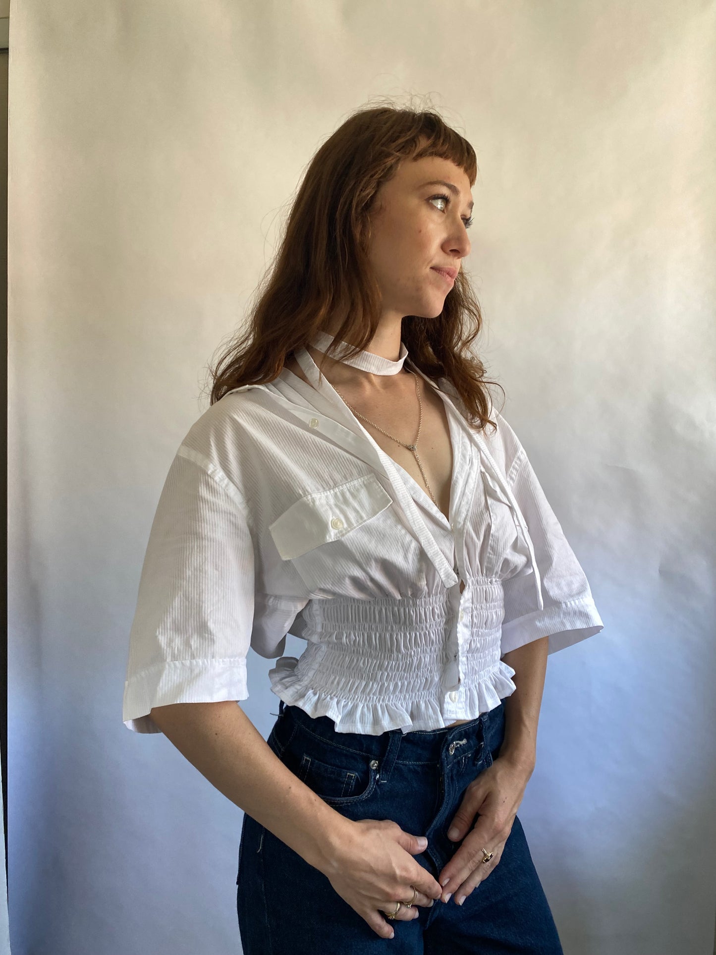 Marielle Top / White Short Sleeve/ M