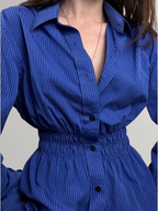 Marielle Top / Blue Pinstripe S/M