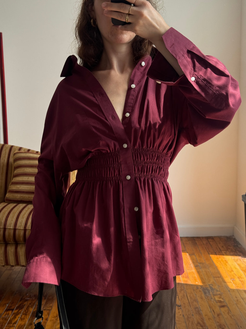 Elodie Top in Burgundy (M/L)