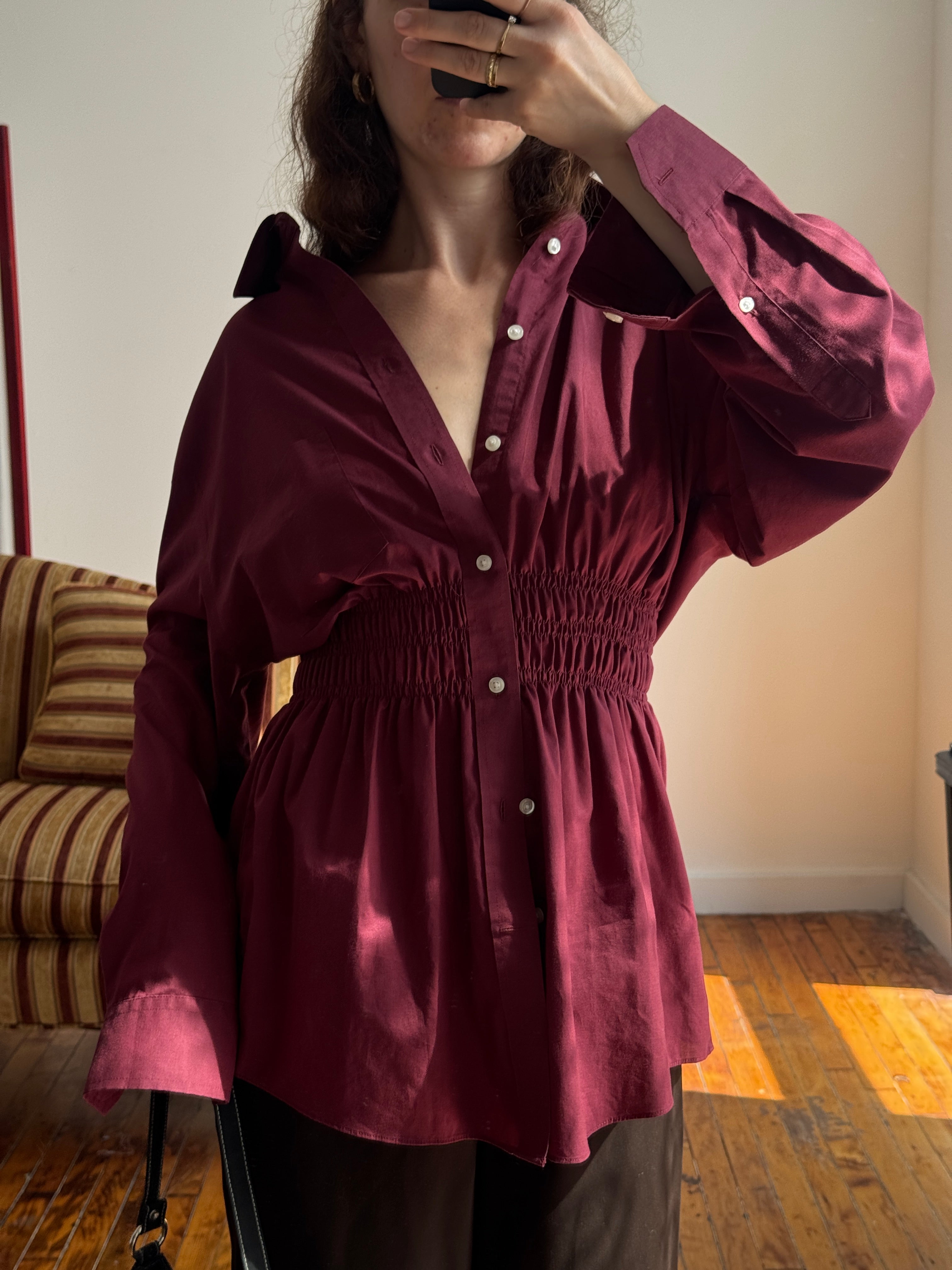Elodie Top in Burgundy (M/L)