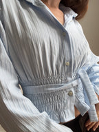 MARIELLE TOP in Ice Blue Stripes (S/M)