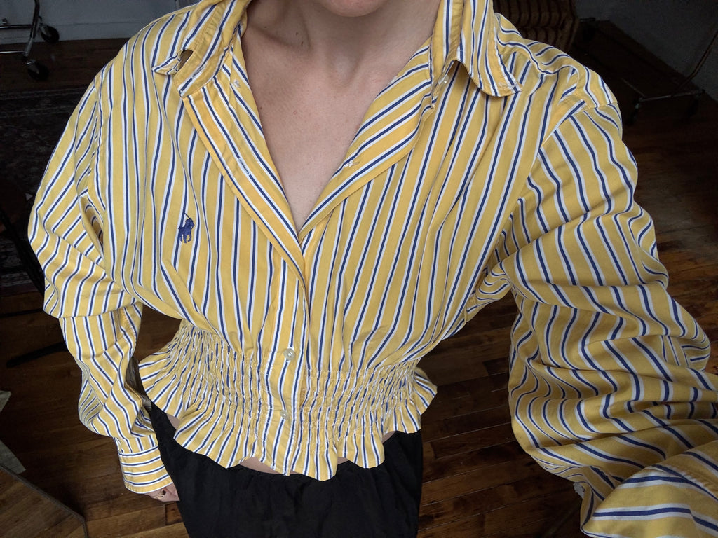 Marielle Top / Yellow & Blue Stripes (M)